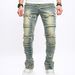 Men's and womenCross-border washed jeans for in spring and autumn American retro raw edge design loose straight wide-leg floor mopping pants_viptrois.com