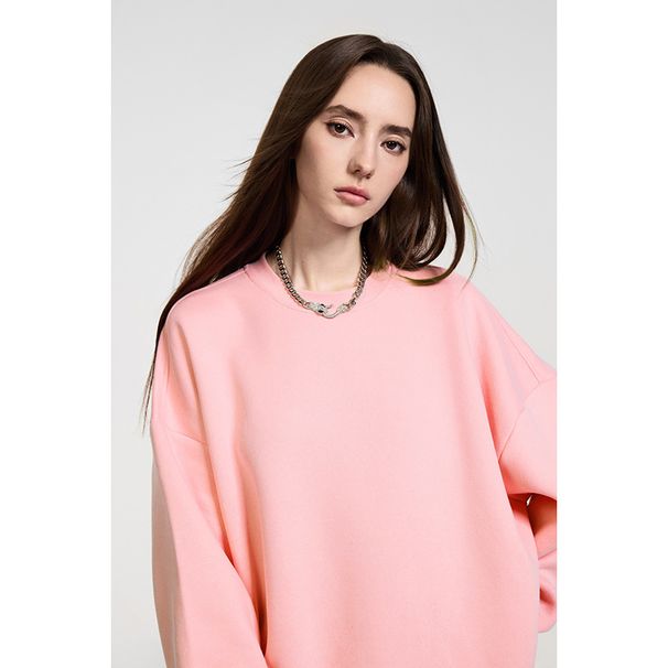 Heavyweight Cotton Crewneck Sweatshirt – Oversized Relaxed Fit Essential For Men’s Casual Wardrobe_viptrois.com