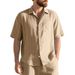 Men's Clothing Men's Striped Shirt Short Sleeved Casual New Loose Striped Short Sleeved Large Size Summer_viptrois.com