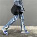 Men's 2022 Vibe Style Patchwork Washed Baggy Men Flare Jeans Pants Color Block Straight Loose Vintage Denim Trousers_viptrois.com