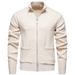 Men’s Vintage Knit Sweater Jacket – Retro Stand Collar Pullover With Fleece Lining (Sizes M-3XL)_viptrois.com