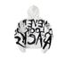 Men's Clothing Young Street Graffiti English Words Trendy Graffiti Font Print White Hooded Sweatshirt_viptrois.com