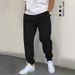 Men's Clothing Casual Jogger Pants - 220g Lightweight, Loose Fit, Drawstring Waist, Elastic Cuff, Pure Color Polyester Trousers For Everyday Wear_viptrois.com