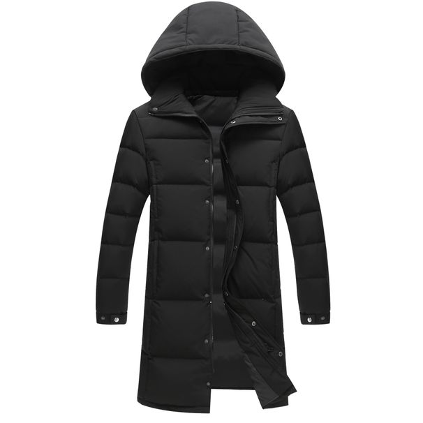 Men's Long Jacket Over-the-Knee Winter Thickened White Duck Down Hooded Coat Couple School Uniform Trendy_viptrois.com