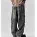Vintage Blue Workwear Jeans For Men – Relaxed Fit Wide-Leg Denim Pants With Multi-Pockets (S-3XL, Washed Blue)_viptrois.com
