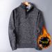 Fashion Fleece Thickened Autumn And Winter New Men's Sweater Zipper Sweater Pullover Loose Knitted Sweater Jacket_viptrois.com