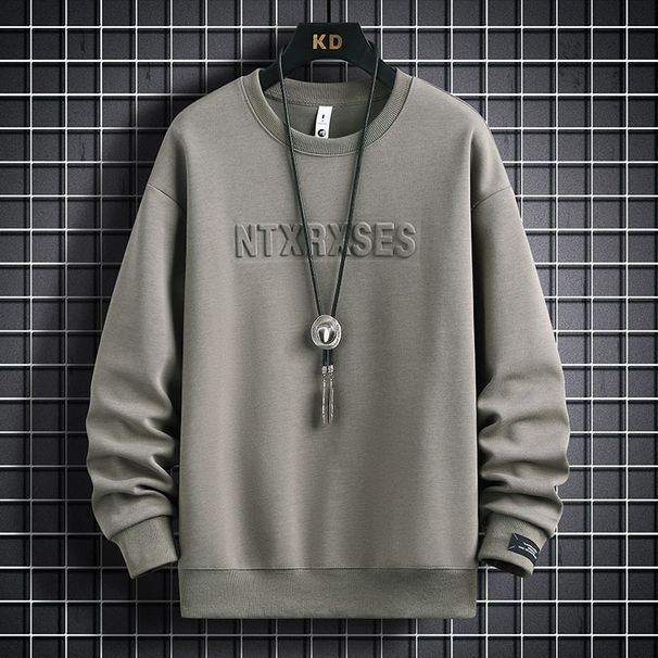 Spring And Long Sleeved T-Shirt Men's Round Neck Sweatshirt Versatile Autumn Style Spring Clothing Loose Outer Wear._viptrois.com