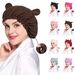 New Adult Nightcap, Cross Border Hot Selling Parent Child Set 3D Nightcap Coral Fleece Double Layer Satin Nightcap_viptrois.com