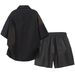 Summer New Style Men's Loose Casual Short Sleeve Shirt And Five Point Pants Set Sports Two Piece Set_viptrois.com