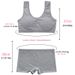 Girls Bra Set Boxer Pants Cotton Vest Style Underwear Solid Color Summer Children 13 Wipe Chest 14 Years Old Development Period_viptrois.com
