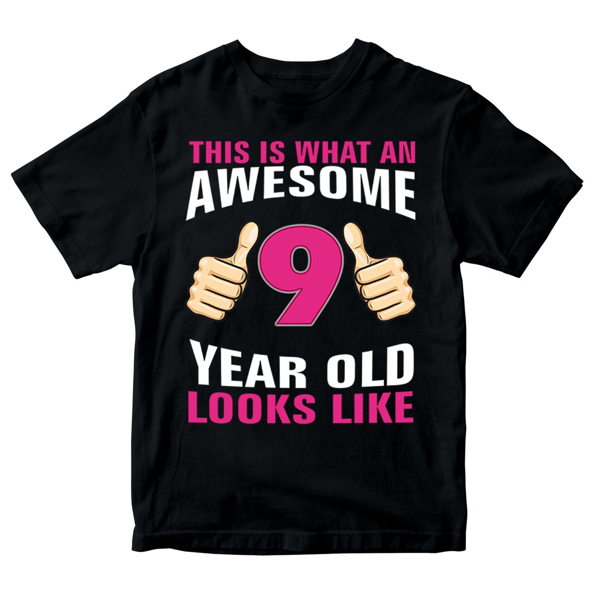 Birthday Gift 100% Cotton T-shirt Mens Tees Top Awesome 9 Year Old Looks Like Girl Tee_viptrois.com