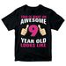 Birthday Gift 100% Cotton T-shirt Mens Tees Top Awesome 9 Year Old Looks Like Girl Tee_viptrois.com