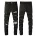 Men's Clothing Slim Fit Ripped Patch Men's Diamond Jeans Men's High Street Slim Trendy Brand Men's Pants 8538_viptrois.com