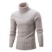 Men's Clothing Autumn And Winter Pullover Turtleneck Sweater Men's Twisted Long Sleeved Men's Knitted Sweater Solid Color Style_viptrois.com