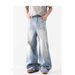 Men's Clothing Retro Washed Glacier Blue Jeans Cleanfit Casual Loose Straight Stacked Trousers_viptrois.com