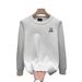 Men's Stylish Round Neck Sweater - Winter Knit Pullover With Embroidery, Warm & Comfortable, M-3xl (White/Black/Green)_viptrois.com