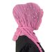 Women's Hijab headscarf lace mesh breathable headscarf beaded diamond elastic lace ladies hood cap_viptrois.com