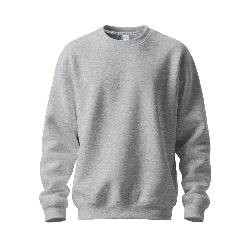 Men's Fleece-Lined Crewneck Sweatshirt – Heavyweight Relaxed Fit Casual Pullover (Solid Colors, Plus Sizes Available)_viptrois.com