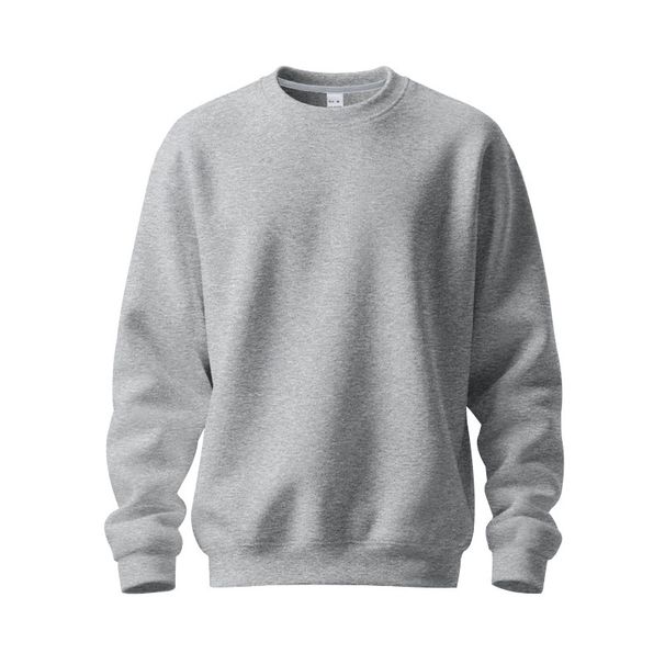 Men's Fleece-Lined Crewneck Sweatshirt – Heavyweight Relaxed Fit Casual Pullover (Solid Colors, Plus Sizes Available)_viptrois.com