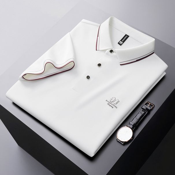 Men's Clothing Short Sleeved Polo Shirt Business Casual Lapel T Shirt_viptrois.com
