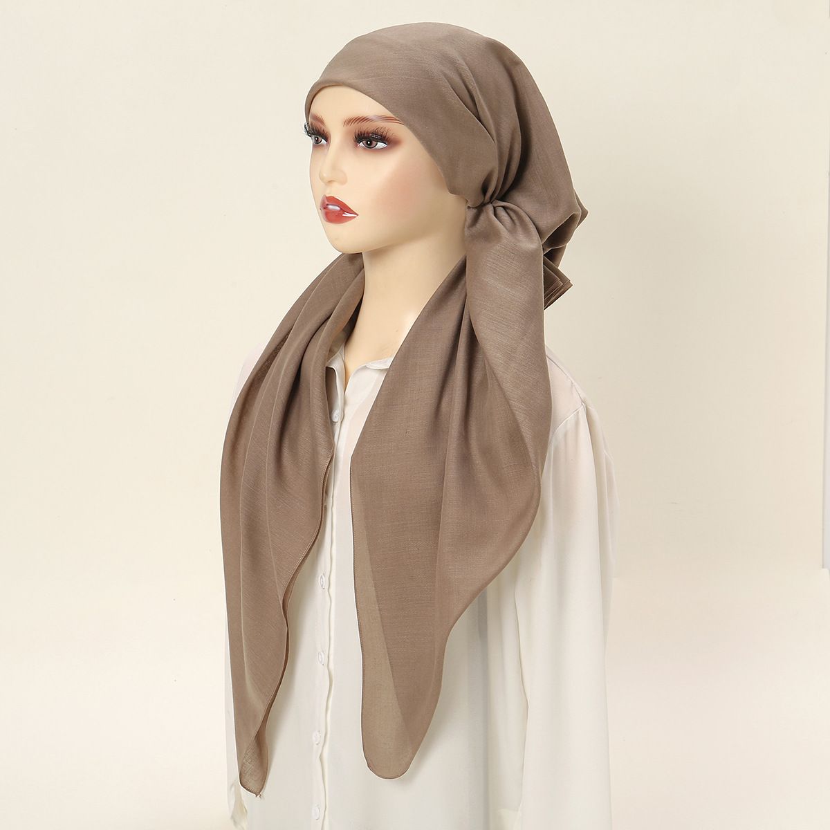 Women's Scarves New Ethnic Style Triangular Scarf Head Cap Malaysian Temperament Elastic Headscarf Versatile Long Tail Hat_viptrois.com