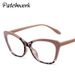 Women's Glasses New TR Anti Blue Light Glasses Personality Hip Hop Contrast Glasses Frame Fashionable And Simple Cat Eye Flat Glasses_viptrois.com