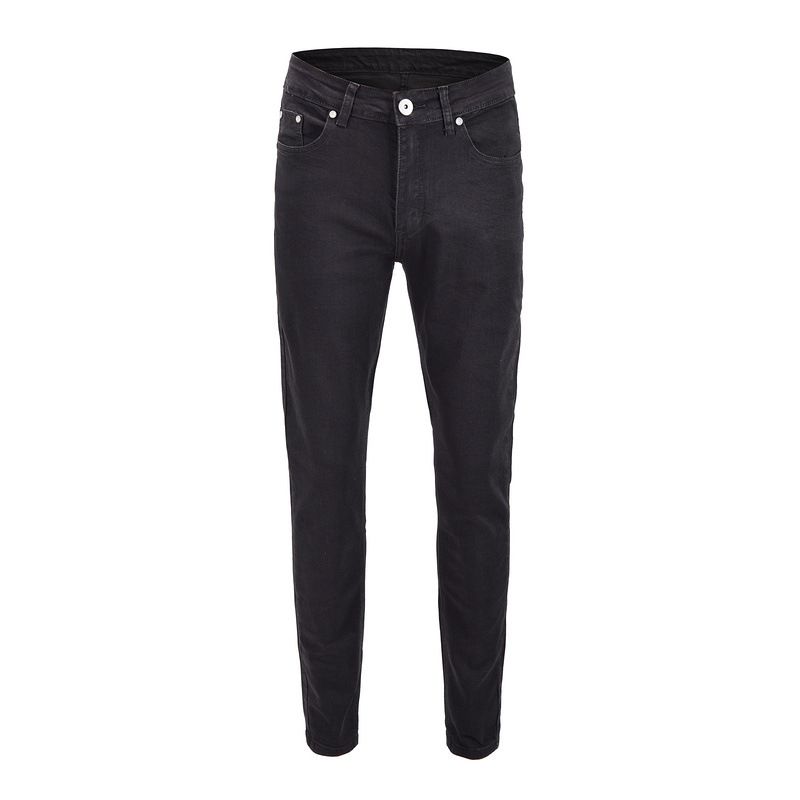 Men's Clothing High Street Ins Same Style Skinny Pants Pure Black Elastic Slim High Street Jeans_viptrois.com