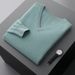 Pure Men's V-Neck Cashmere Solid Color Sweetheart Neck Middle-Aged Youth Sweater Business Casual Warm Wool Base Knitwear_viptrois.com