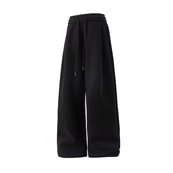 Monochrome Man- 3D Pleated Thickened Sweatpants For Men, Autumn And Winter New Style, Oversized Drape Casual Pants, Trendy Brand, Loose_viptrois.com