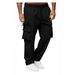 "Men's Work Pants Casual Loose Fit Straight Leg Trousers - Comfortable Polyester Fabric For All Seasons (Black, Grey, Military Green, Khaki)_viptrois.com
