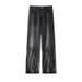 Tie Dye Jeans For Men, 2025 Autumn New Style, Trendy Brand Pants, Washed And Distressed Striped Straight Leg Loose Trousers._viptrois.com