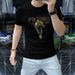 The Source Factory Sends A European 2024 Short-sleeved Men's Slim-fitting Mercerized Cotton Half-sleeved Tiger Head Hot Diamond T-shirt._viptrois.com