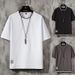 Men's Clothing Short Sleeved T Shirt Men's Two Piece 2024 Summer T Shirt Loose Round Neck Casual Short Sleeved_viptrois.com
