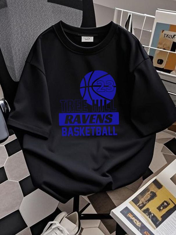 One Tree Hill Basketball T Shirt OTH Ravens Youth Adult Sizes Stretched Fashion Top For Everyday Wear Graphic Summer Slightly Designer Clothes_viptrois.com
