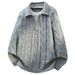 Men's Oversized Cable Knit Sweater – Preppy Style Mock Two-Piece Design, Comfort Fit For Sizes_viptrois.com