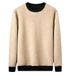 Men's Clothing Men's Winter Lambskin Round Neck Sweatshirt With Thickened Fleece Bottoming Shirt Solid Color Pullover Warm Fleece Top Straight_viptrois.com
