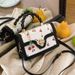 Women's Bags New Cute Cherry Print Messenger Bag Twisted Handbag Small Square Bag Fresh Contrast Color Design Girls Bag_viptrois.com