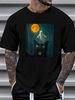Funny Scared Cat Selfie With Ghost Halloween Day Women Men T-Shirt Casual Top For Everyday Wear Soft Unisex Graphic Streetwear Print Round Neck Short Sleeve Designer Clothes Women Top Graphic Tees Women Breathable T-Shirt For Women Casual Female_viptrois.com