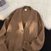 2025 Autumn New Cardigan American Casual Lazy Style V-Neck Knitted Sweater Men's Solid Color Jacket Trendy_viptrois.com