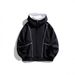 Unisex Zip-Up Hoodie – Oversized Cotton-Blend Sweatshirt With Adjustable Hood (Black/Light Grey/Navy, 320GSM, Relaxed Fit For Men & Women)_viptrois.com