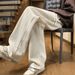 Chenier Pants Men's Spring And Autumn Wheat Ear Pattern Jacquard Sweatpants Design Sense Loose Straight Casual Trousers_viptrois.com