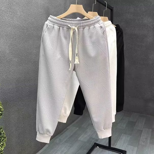 Men's Clothing Men's Casual Pants Harem Pants Sports Pants Trendy Brand Trendy Cuffs Solid Color Simple And Versatile_viptrois.com