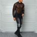 Mesh Sexy Hollow Perspective Nightclub Shirt Men's Long Sleeve Fitness Cotton T-shirt Breathable Clothing Shoulder Drop_viptrois.com