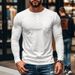 24 Men's Autumn Winter Round Neck T-Shirt Slim Fit Breathable Pullover Casual Long Sleeve Base Shirt Top_viptrois.com