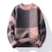 Pure Winter New Thickened Crew Neck Sweater Knitted Geometric Trendy Long Sleeve Base Shirt Men's Cross-Border_viptrois.com