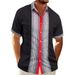 Men's New Summer Shirt Waffle Casual Lapel 3D Printed Button Short Sleeve Shirt_viptrois.com