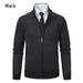 Loom Foreign Trade Autumn Winter New Knitted Jacket Stand Collar Slim Fit Sweater Men's Zipper Cardigan Coat_viptrois.com
