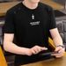 Summer New Fashion Thin, Breathable Embroidered Loose Youth Round Neck Short Sleeved Men's T-shirt_viptrois.com