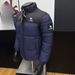 2025 Winter Warm Embroidered Couple Outdoor Thickened Puffer Men And Women Short Stand Collar Patchwork Cotton Jacket_viptrois.com