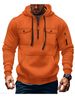 Autumn And Winter Men's Sweatshirt Multi Pocket Hooded Long Sleeved Plus Velvet Jacket Tops Casual Sports_viptrois.com